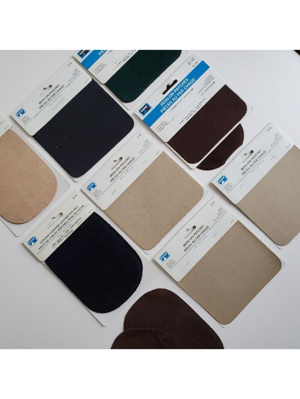 Tailorform Knee Elbow Repair Patches Leather Corduroy Iron On Sew On Lot 19